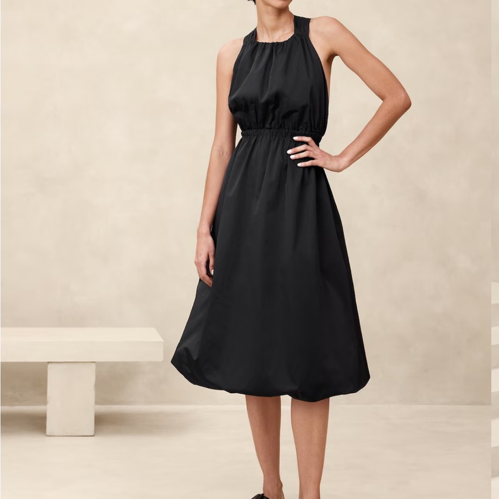 Banana Republic Factory Black Midi Dress